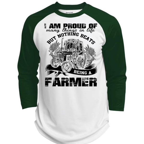 Being A Farmer T Shirt, I Love Farming T Shirt, Awesome T-Shirts  (Polyester Game Baseball Jersey)