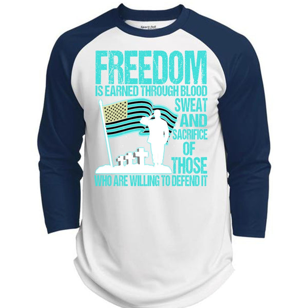 Freedom Is Earned T Shirt, I Love Veteran T Shirt, Awesome T-Shirts  (Polyester Game Baseball Jersey)