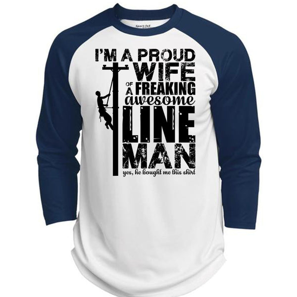 I'm A Proud Wife T Shirt, I Love Lineman T Shirt, Awesome T-Shirts  (Polyester Game Baseball Jersey)