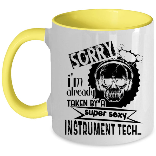 Cool Just Married Coffee Mug, I'm Already Taken By An Instrument Tech Accent Mug
