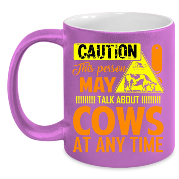 This Person May Talk About Cows At Any Time Coffee Mug, Funny Coffee Cup