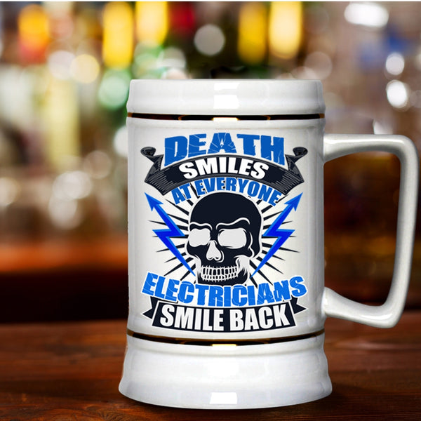 Awesome Electricians Beer Stein 22oz, Electricians Smile Back Beer Mug