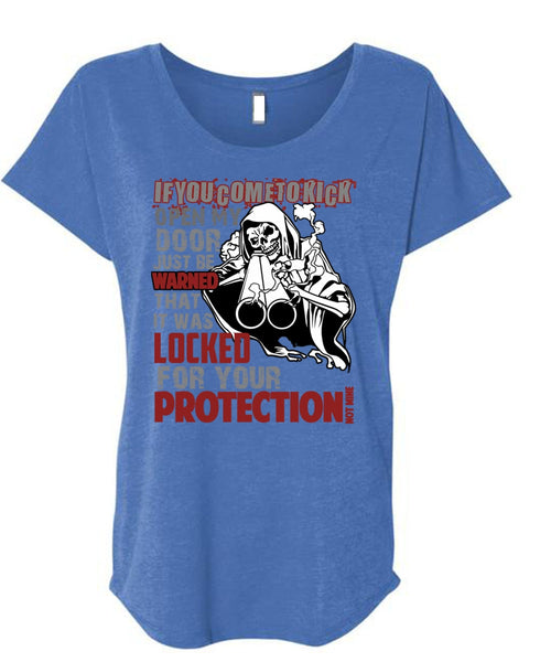 Locked For Your Protection T Shirt, Being A Veteran T Shirt, Cool Shirt (Ladies' Triblend Dolman Sleeve)