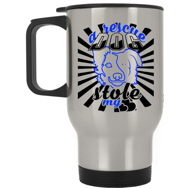 I Love Dogs Travel Mug, A Rescue Dog Stole My Heart Mug