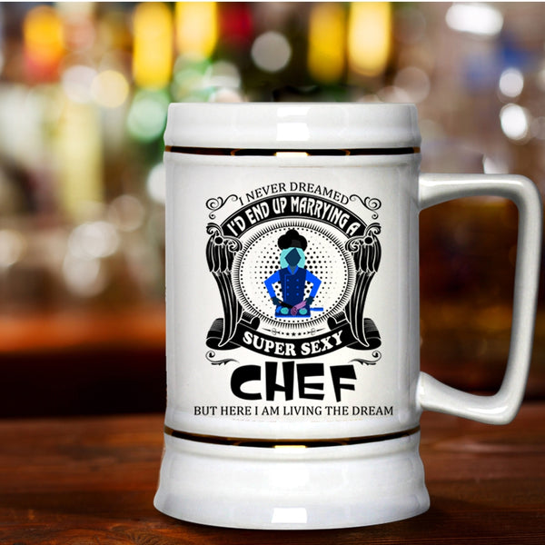 Cool Chef Beer Stein 22oz, I'd End Up Marrying A Chef Beer Mug