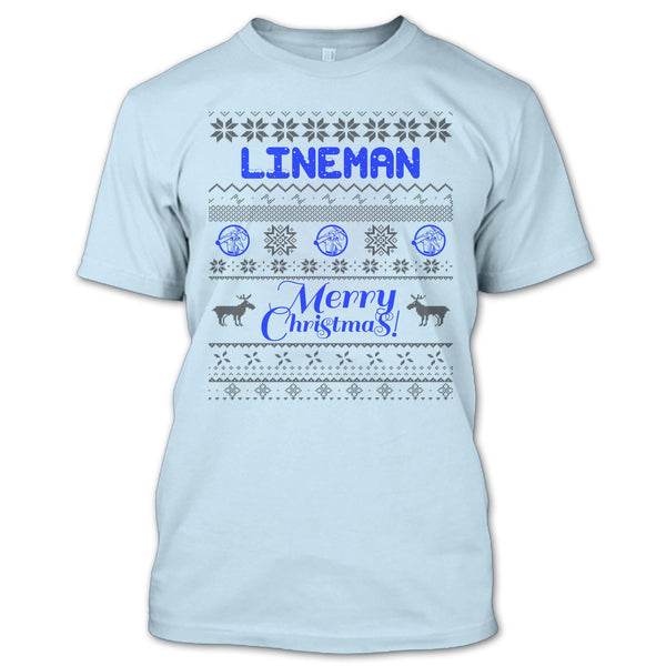 Lineman Merry Christmas T Shirt, Gift For Merry Christmas T Shirt