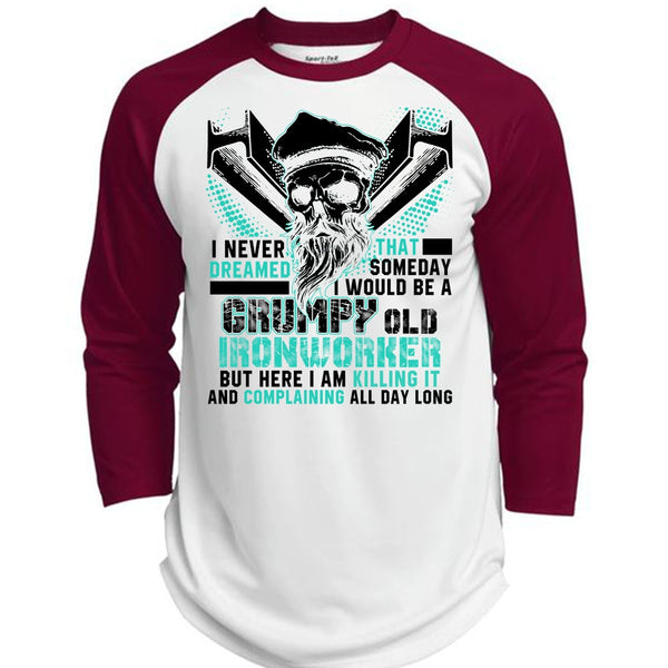 Grumpy Old Ironworker T Shirt, I Love Ironworker T Shirt, Awesome T-Shirts  (Polyester Game Baseball Jersey)