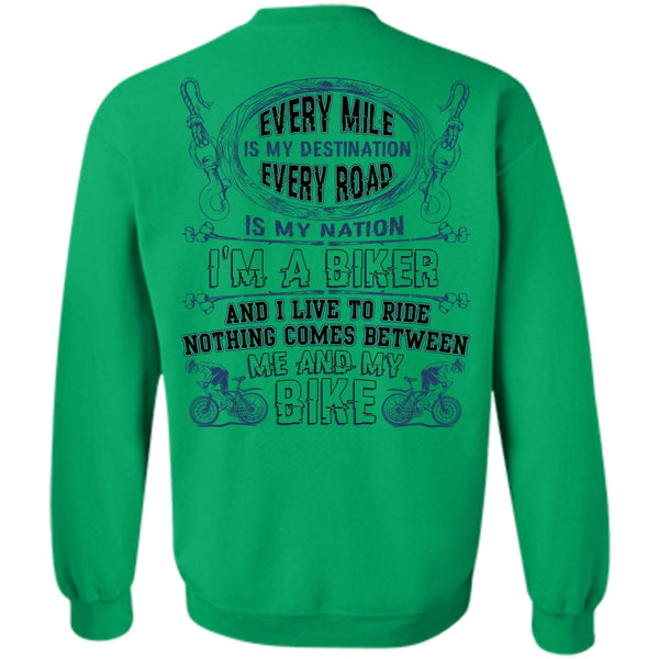 I Love Biker T Shirt, Me And My Bike Sweatshirt