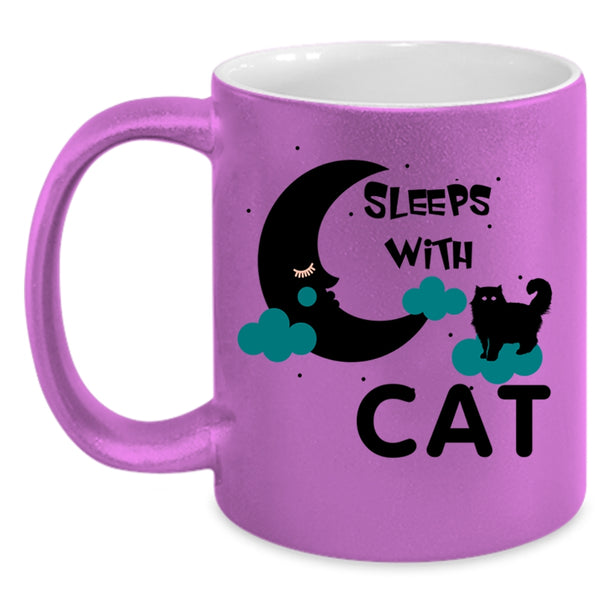 Sleep With Cat Mug, Cool Gift For Cat Lover Cup