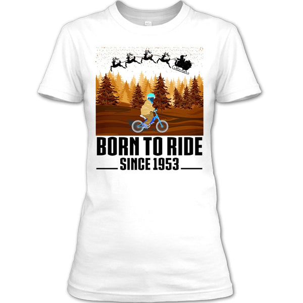 Born To Ride Since 1953 T Shirt, Biker Merry Christmas T Shirt