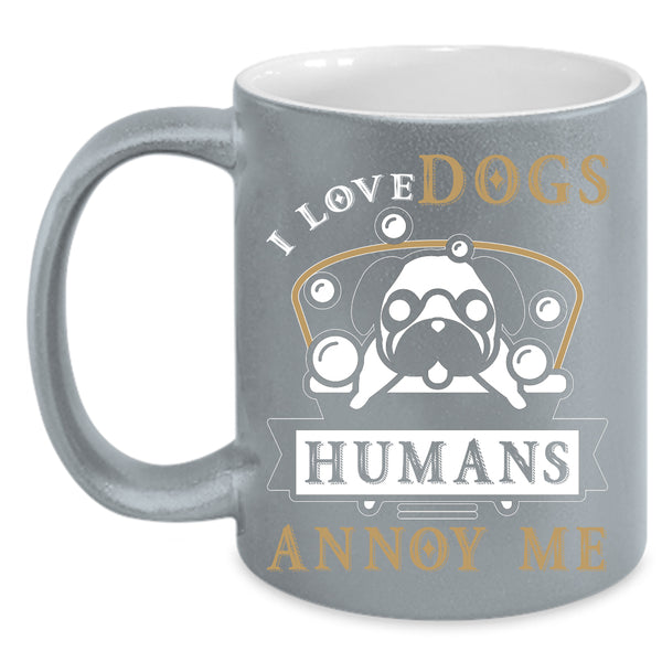 I Love Dogs Coffee Mug, Cool Gift For Dog Lovers Coffee Cup