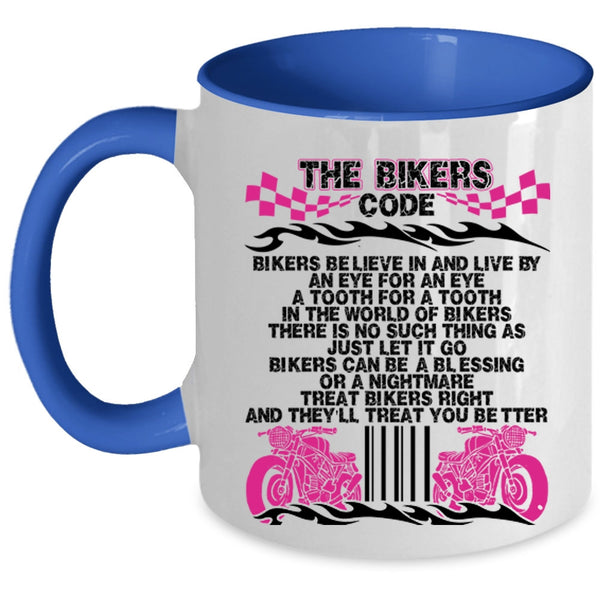 Awesome Gift For Bikers Coffee Mug, The Bikers Code Accent Mug