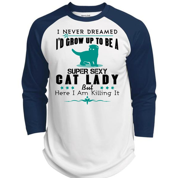 I'd Grow Up To Be A Cat Lady T Shirt, I Am Killing It T Shirt  (Polyester Game Baseball Jersey)