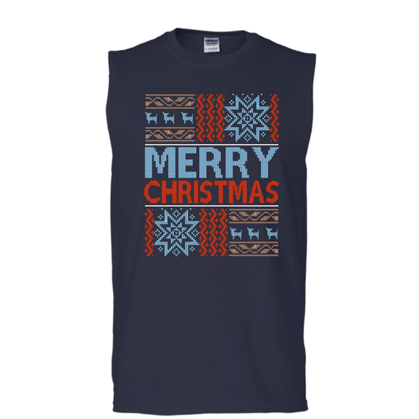 Merry Christmas T Shirt, Coolesy Merry Christmas Tank Top (Men's Cotton Sleeveless)