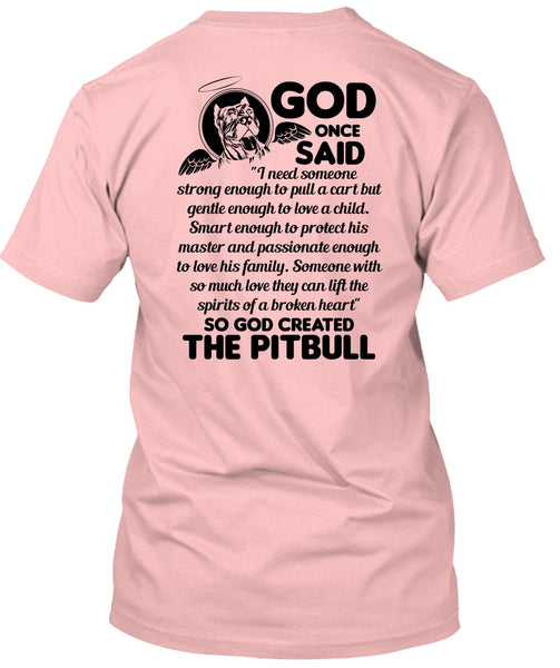 God Created The Pit Bull T Shirt, I Love Dog T Shirt