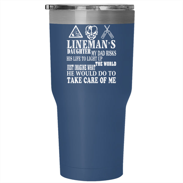 Lineman's Daughter Tumbler 30 oz Stainless Steel, Cute Gift For My Daughter Travel Mug