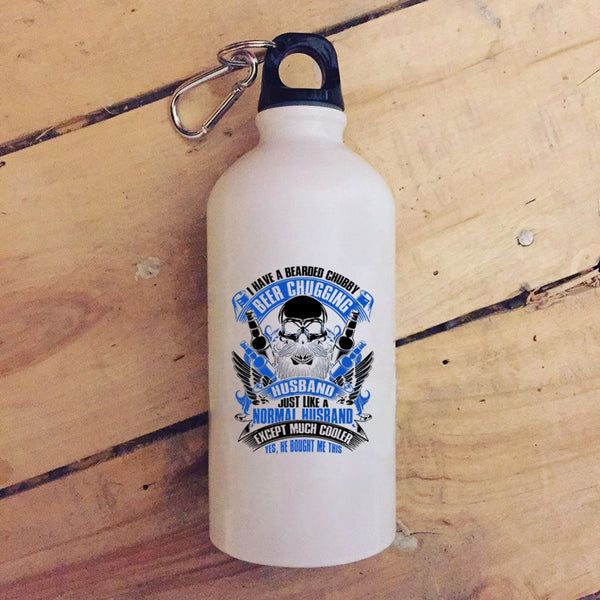 I Have A Bearded Chubby Beer Chugging Husband 20 oz Stainless Steel Bottle,Married Outdoor Sports Water Bottle