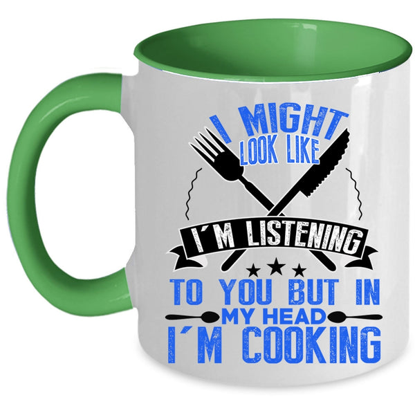 Funny Gift For Chefs Coffee Mug, In My Head I'm Cooking Accent Mug