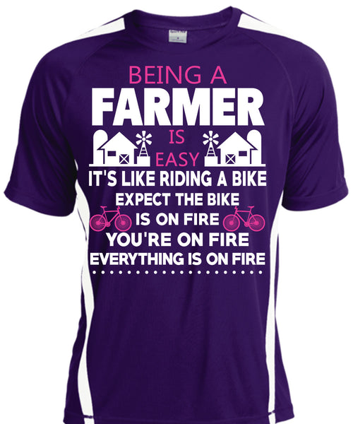 Being A Farmer Is Easy T Shirt, It's Like Riding A Bike T Shirt, Cool Shirt