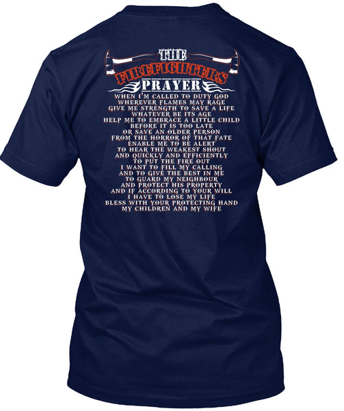 The Firefighters Prayer T Shirt, My Children And My Wife T Shirt