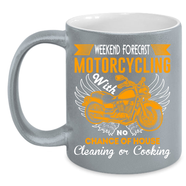 Motorcycling Coffee Mug, Chace Of Horse Cleaning Or Cooking Coffee Cup
