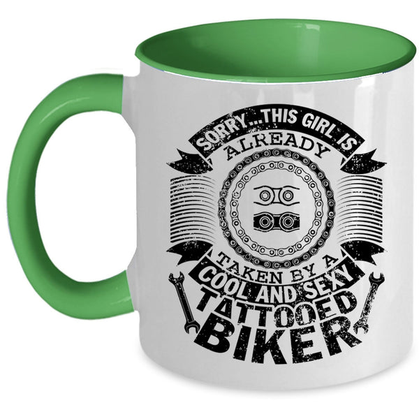 Marry Coffee Mug, This Girl Already Taken By A Cool Tattooed Biker Accent Mug