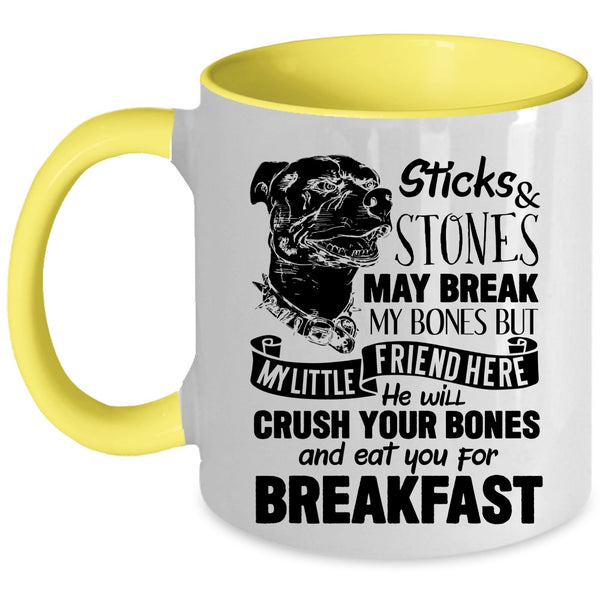 Funny Pitbulls Coffee Mug, My Little Friend Accent Mug