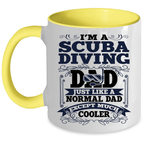 Cool Scuba Diving Dad Coffee Mug, I'm A Scuba Diving Dad Accent Mug