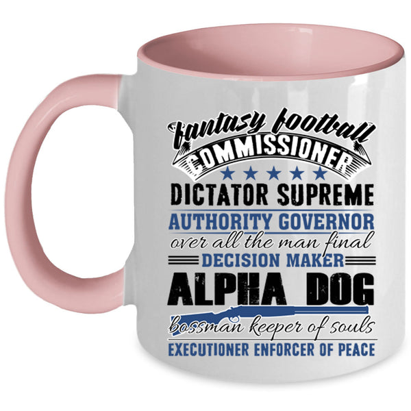 Gift For Dad Coffee Mug, Fantasy Football Commissioner Accent Mug