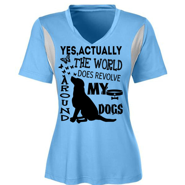 The World Does Revolve Around My Dogs T Shirt, I Love My Dogs T Shirt, Awesome T-Shirts