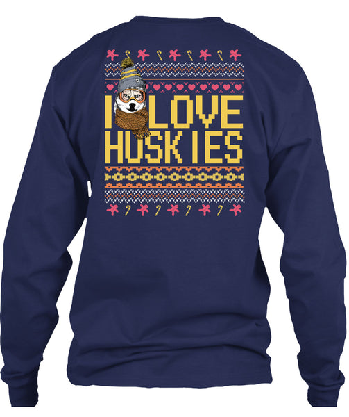 I Love Huskies T Shirt, This Girl Loves Christmas T Shirt