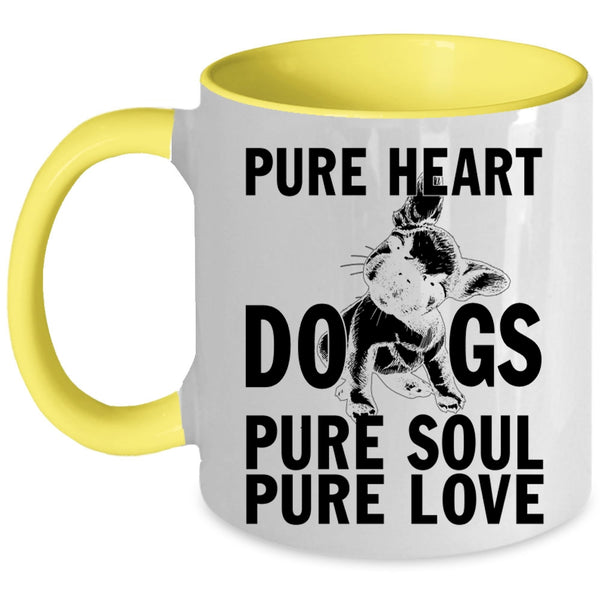 Pure Soul Pure Love Coffee Mug, Pure Heart Dogs Accent Mug