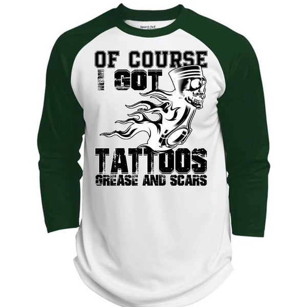 I Got Tattoos Grease T Shirt, Being A Mechanic T Shirt, Awesome T-Shirts  (Polyester Game Baseball Jersey)