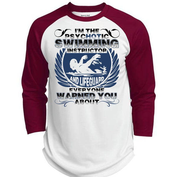 I'm The Psychotic Swimming T Shirt, Being A Swimmer T Shirt, Awesome T-Shirts  (Polyester Game Baseball Jersey)