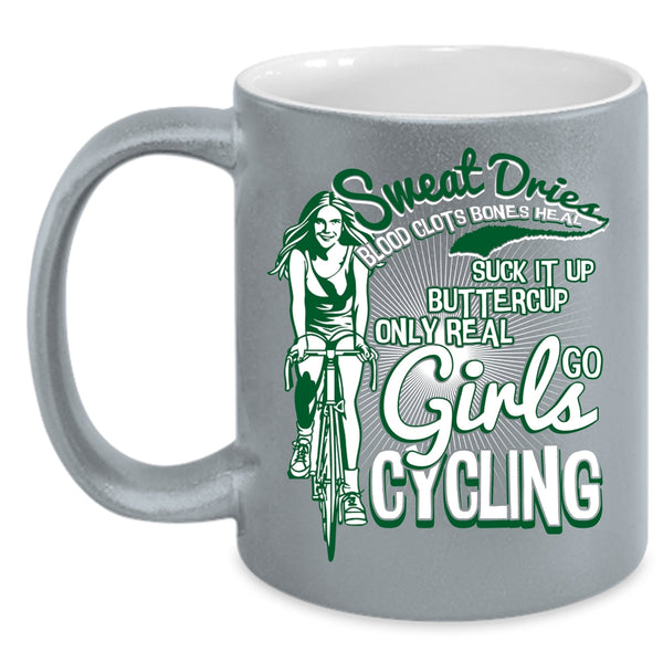 Only Real Girls Go Cycling Coffee Mug, Awesome Girls Coffee Cup