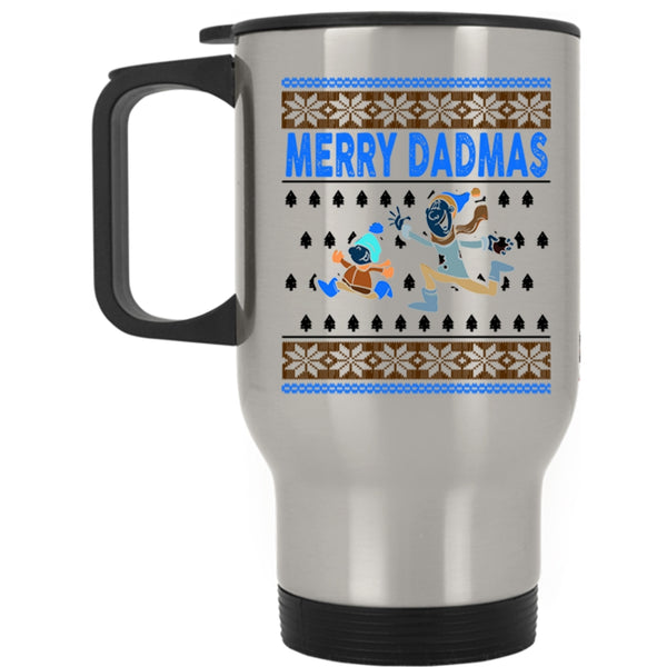 Christmas Gift For Dad Travel Mug, Merry Dadmas Mug