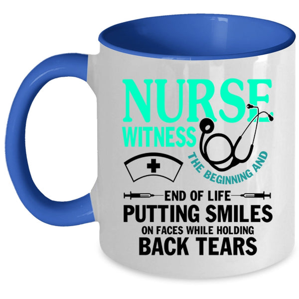Cute Gift For Nurse Coffee Mug, Nurse Witness Accent Mug