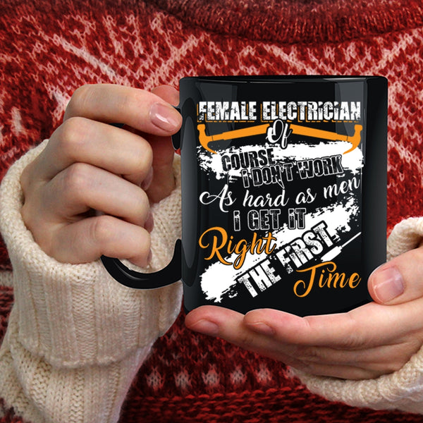 Female Electrician Coffee Mug, Cute Electrician Coffee Cup