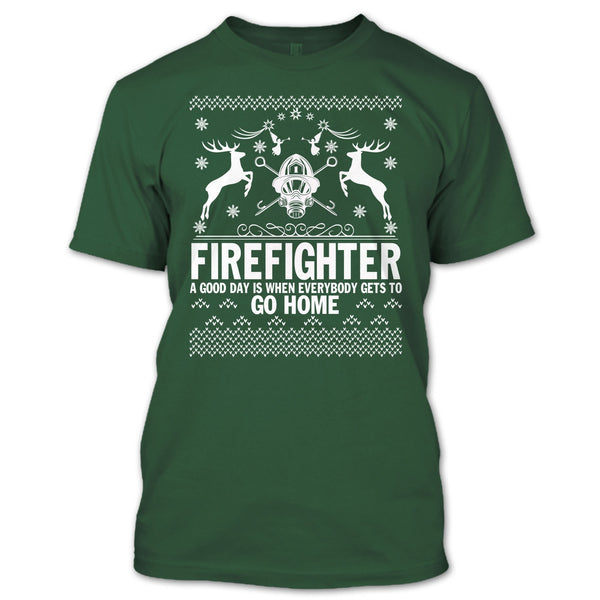 Firefighter Merry Christmas T Shirt, Coolest Firefighter Ever T Shirt
