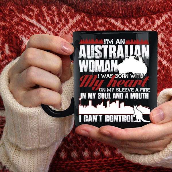 I'm An Australian Woman Coffee Mug, I Was Born With My Heart Coffee Cup