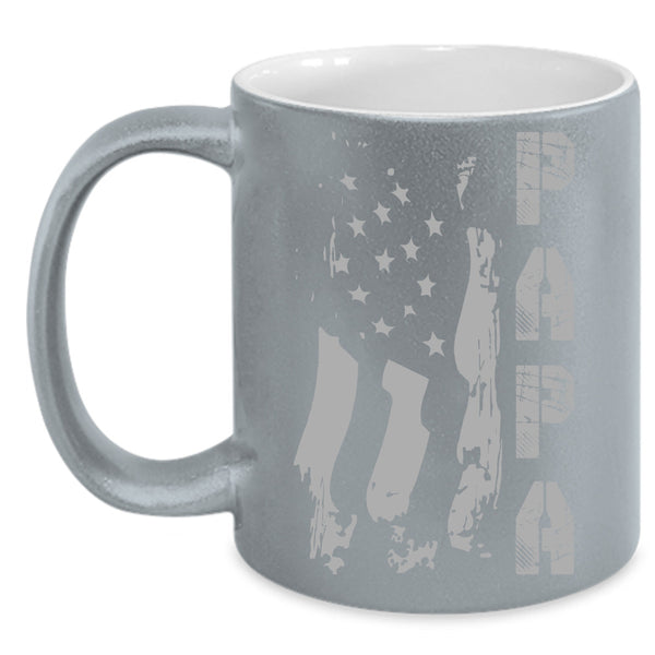 Papa Cup, America Plag Mug, Gift For Father's Day Cup