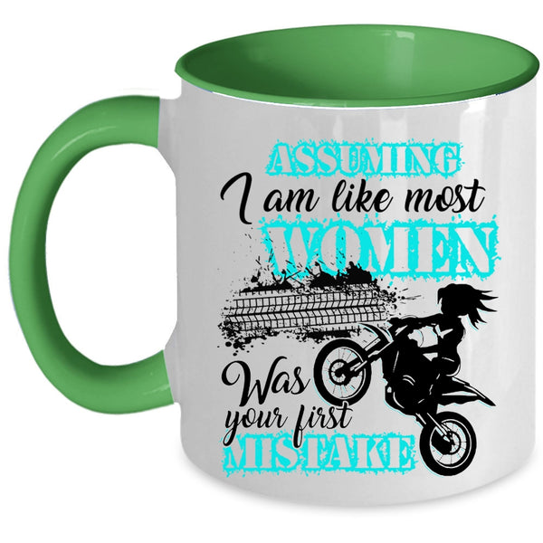 Cool Motorcycles Coffee Mug, I Am Like Most Women Accent Mug
