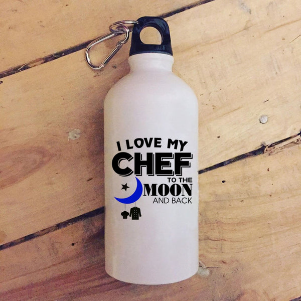 I Love My Chef 20 oz Stainless Steel Bottle,Gift For Chef's Husband Outdoor Sports Water Bottle