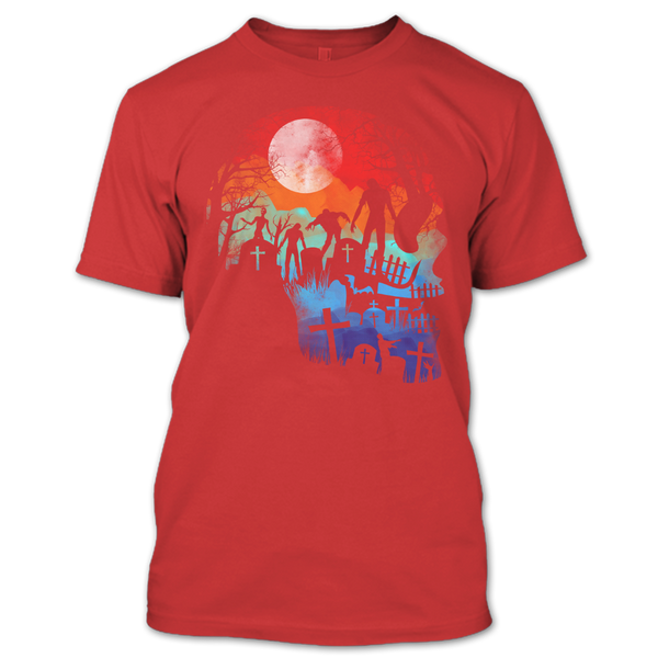 A black t-shirt with the shopify logo