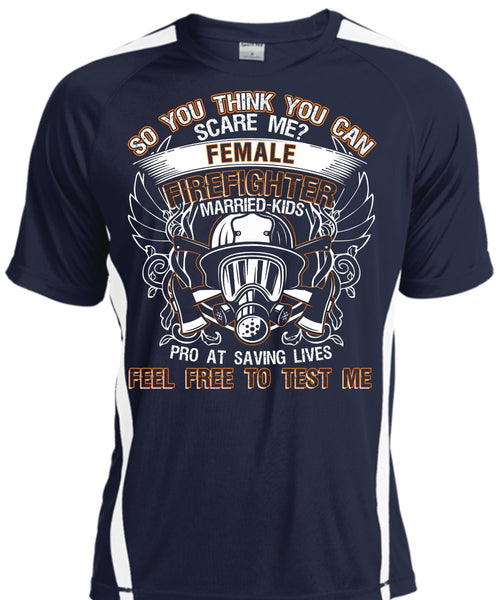 Female Firefighter Married Kids T Shirt, Feel Free To Test Me T Shirt, Cool Shirt