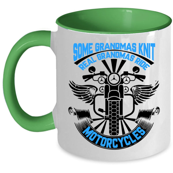 Real Grandmas Ride Motorcycles Coffee Mug, Some Grandmas Knit Accent Mug