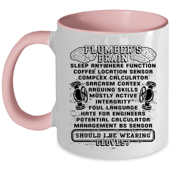 Cool Gift For Dad Coffee Mug, Plumber's Brain Accent Mug
