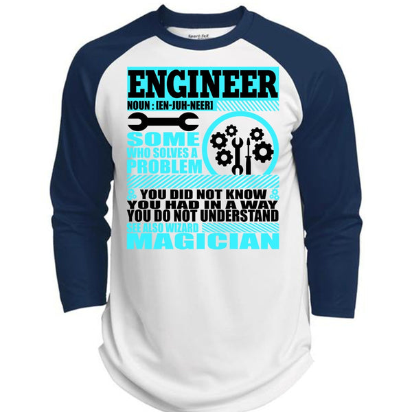 Engineer Who Solves A Problem T Shirt, I Love Engineer T Shirt, Awesome T-Shirts  (Polyester Game Baseball Jersey)