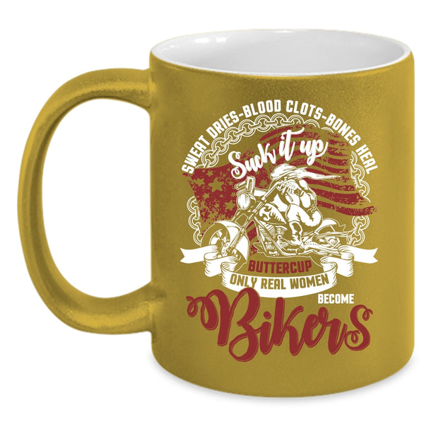 Only Real Women Become Bikers Coffee Mug, Awesome Women Coffee Cup