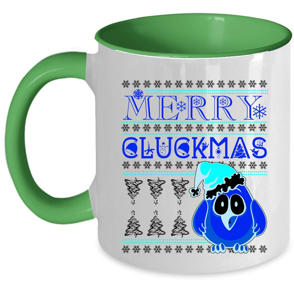 Cute Christmas Gift For Farmer Coffee Mug, Merry Cluckmas Accent Mug